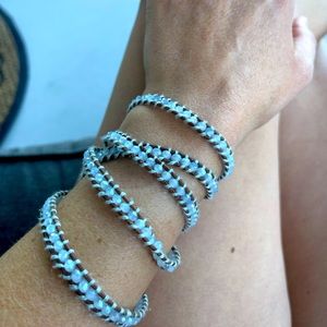 Victoria Emerson Brown Bracelet with Light Blue Accent Jewels